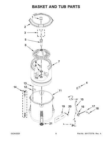 Basket and tub parts