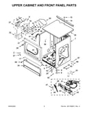 Upper cabinet and front panel parts