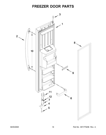 Freezer door parts