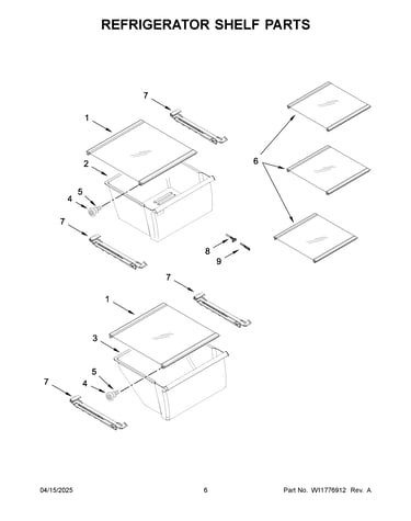 Refrigerator shelf parts