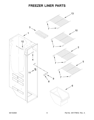 Freezer liner parts