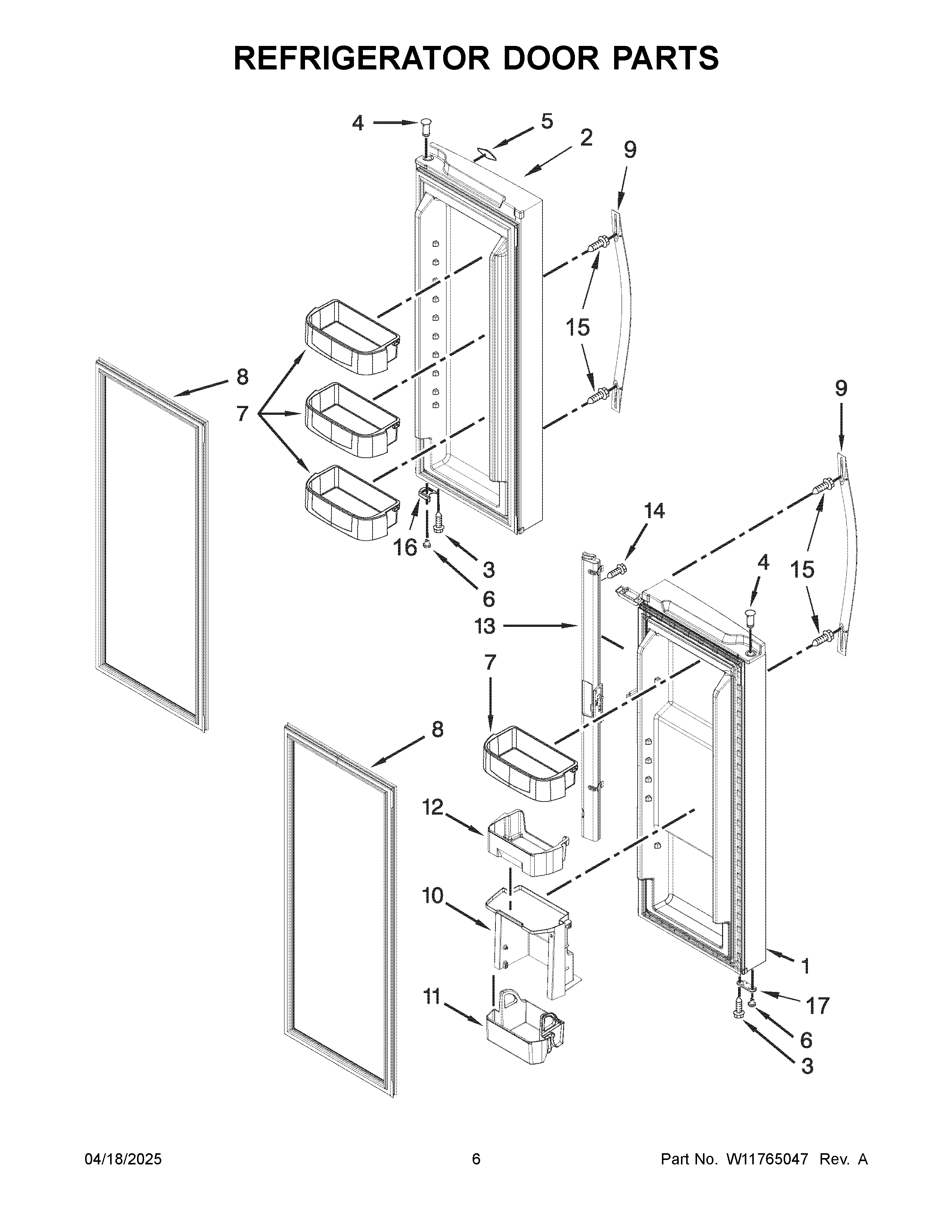 Refrigerator door parts