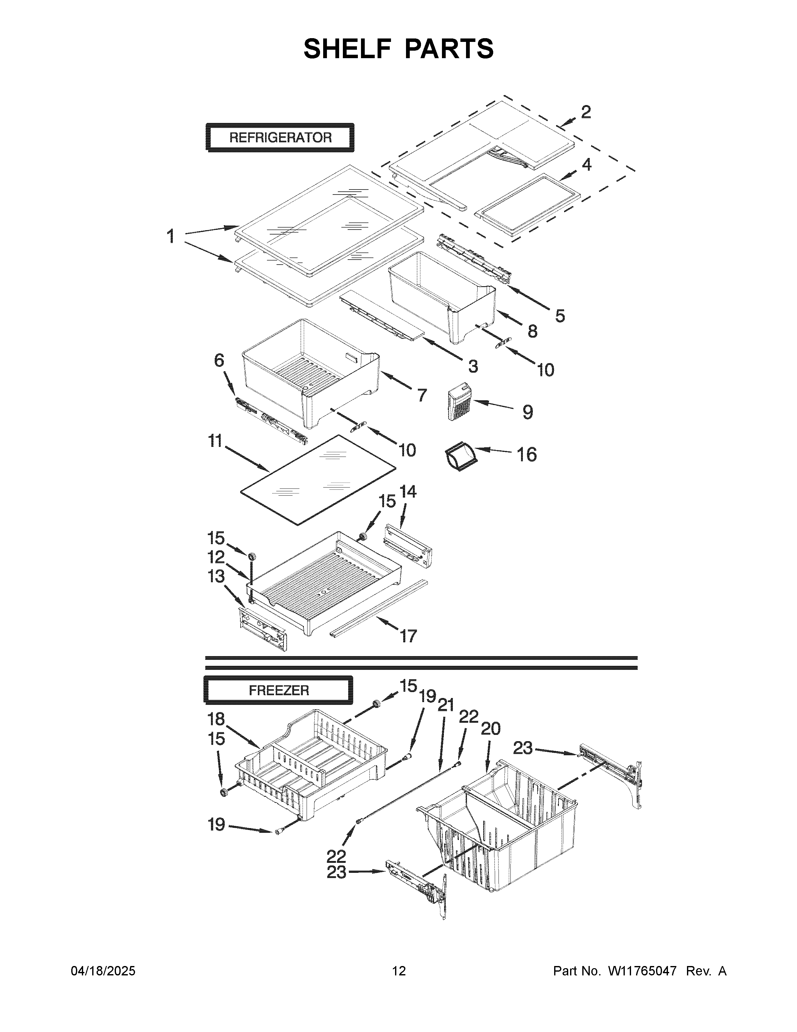 Shelf parts