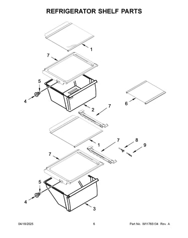 Refrigerator shelf parts