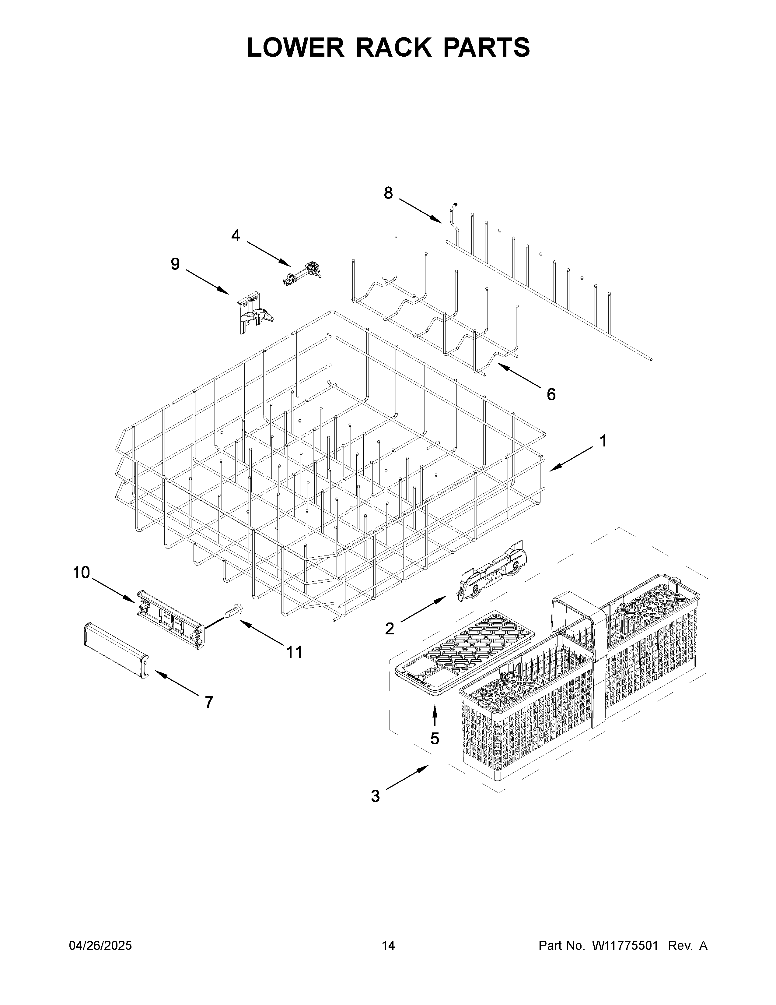 Lower rack parts