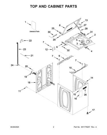 Top and cabinet parts