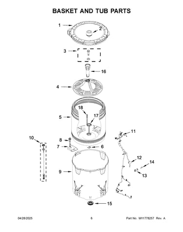 Basket and tub parts