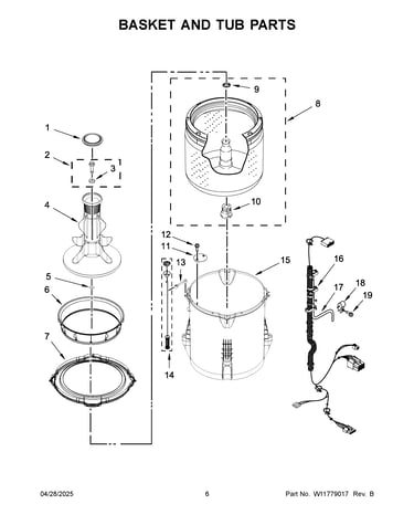 Basket and tub parts