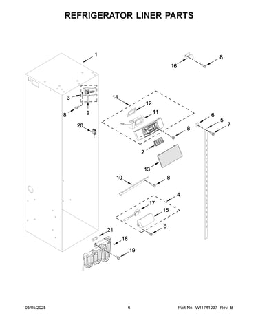 Refrigerator liner parts