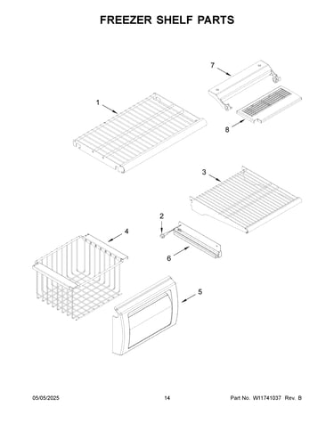Freezer shelf parts