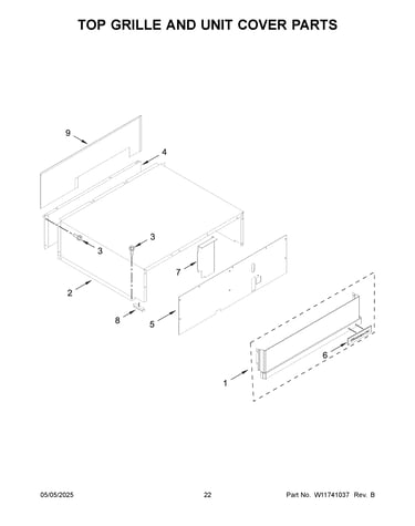 Top grille and unit cover parts