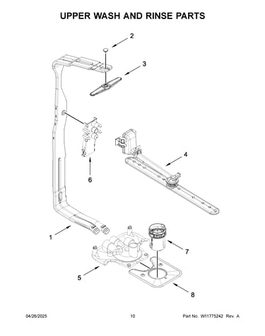 Upper wash and rinse parts