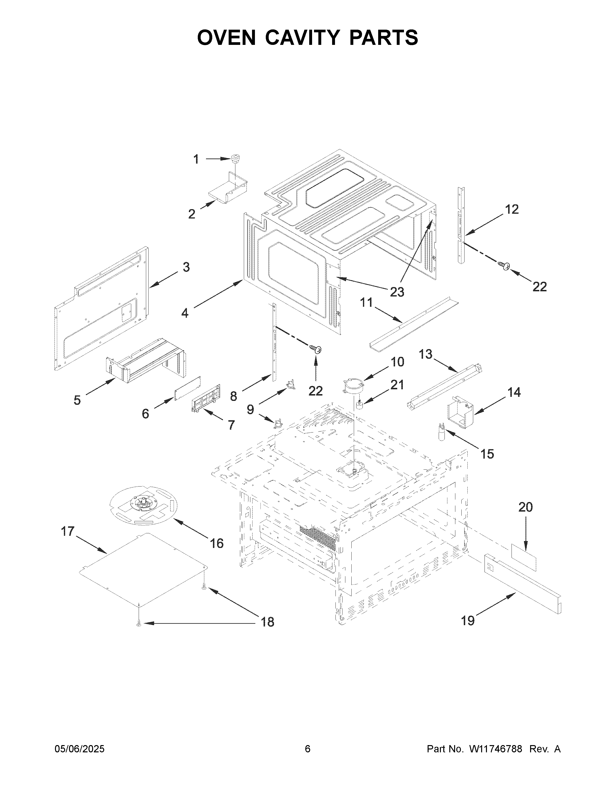 Oven cavity parts