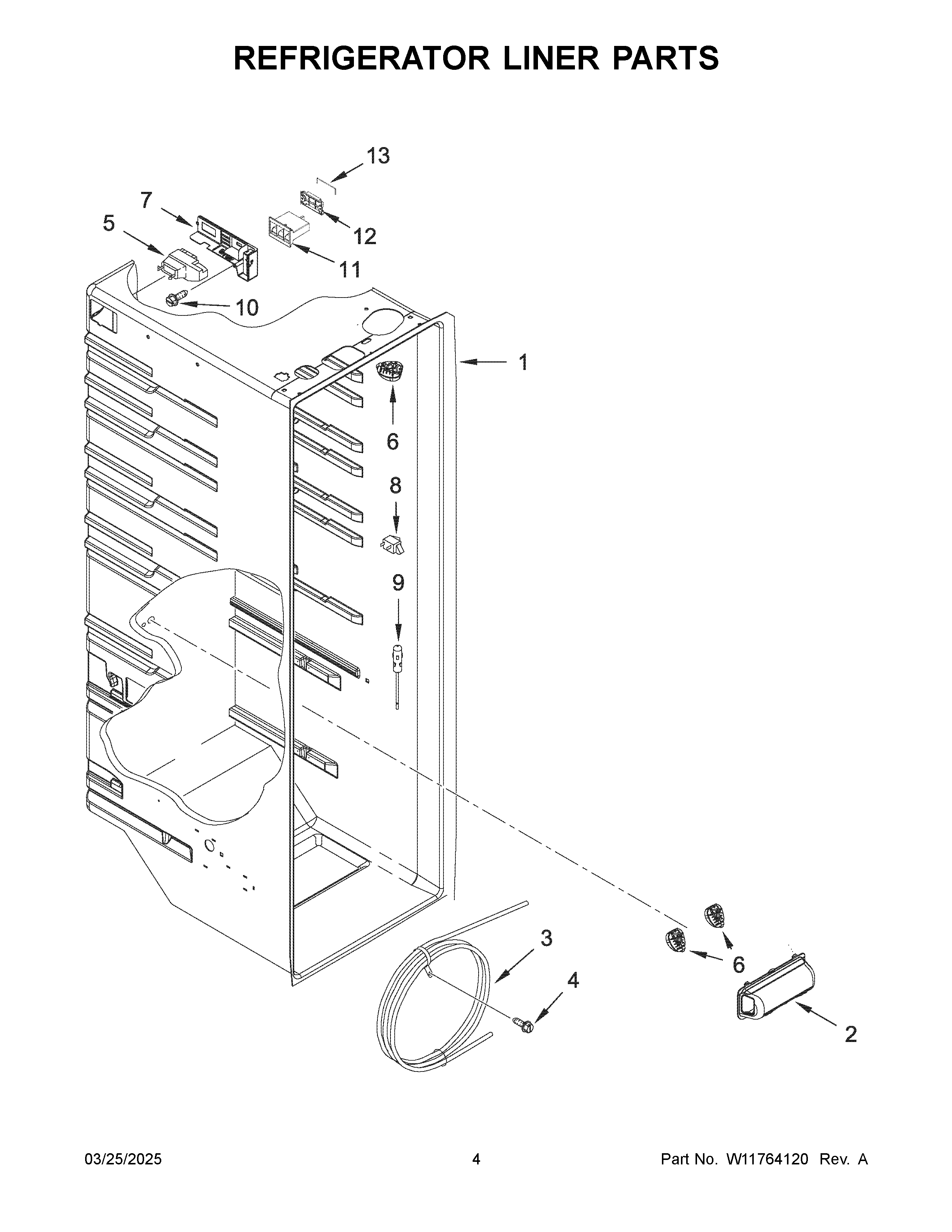 Refrigerator liner parts