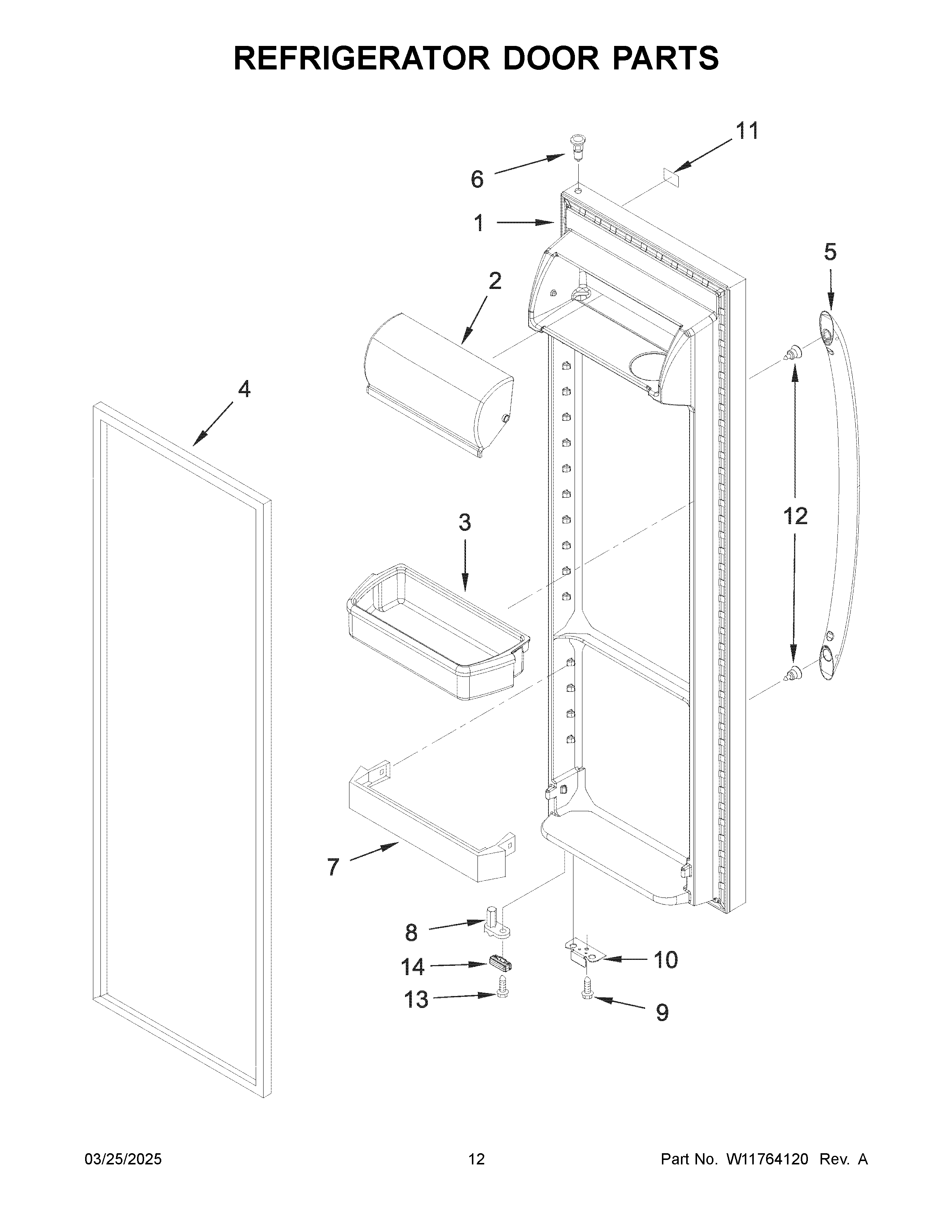 Refrigerator door parts