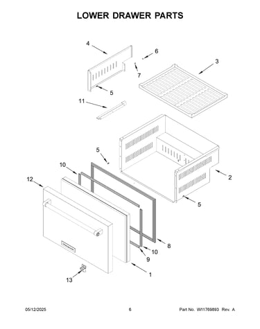 Lower drawer parts