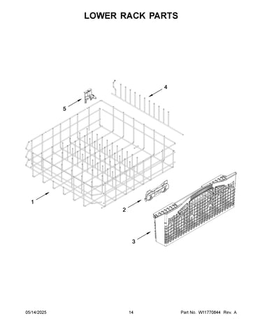 Lower rack parts
