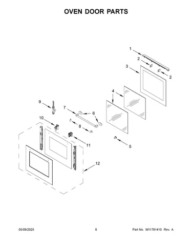 Oven door parts