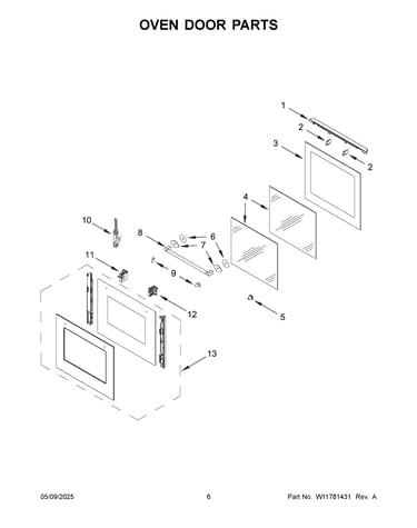 Oven door parts
