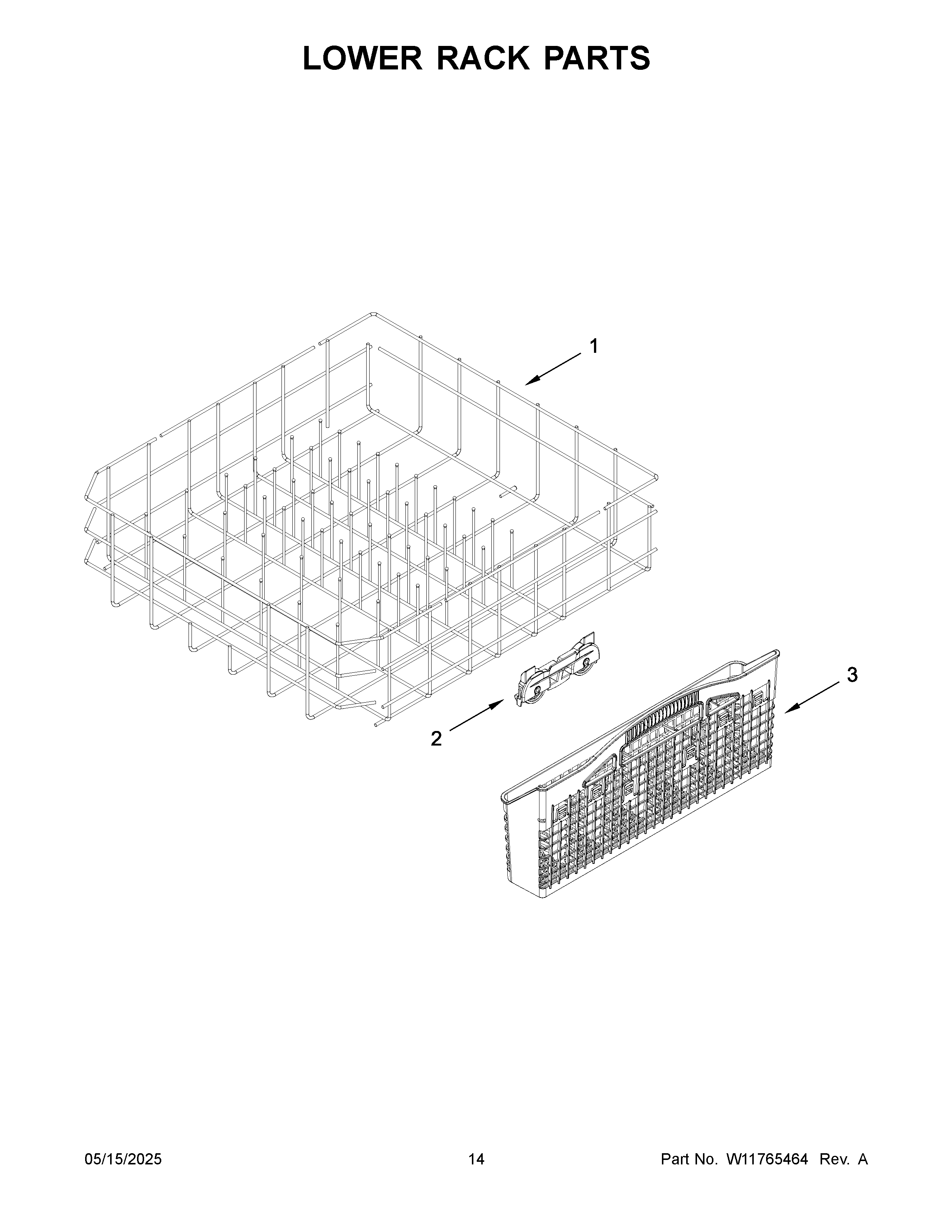 Lower rack parts
