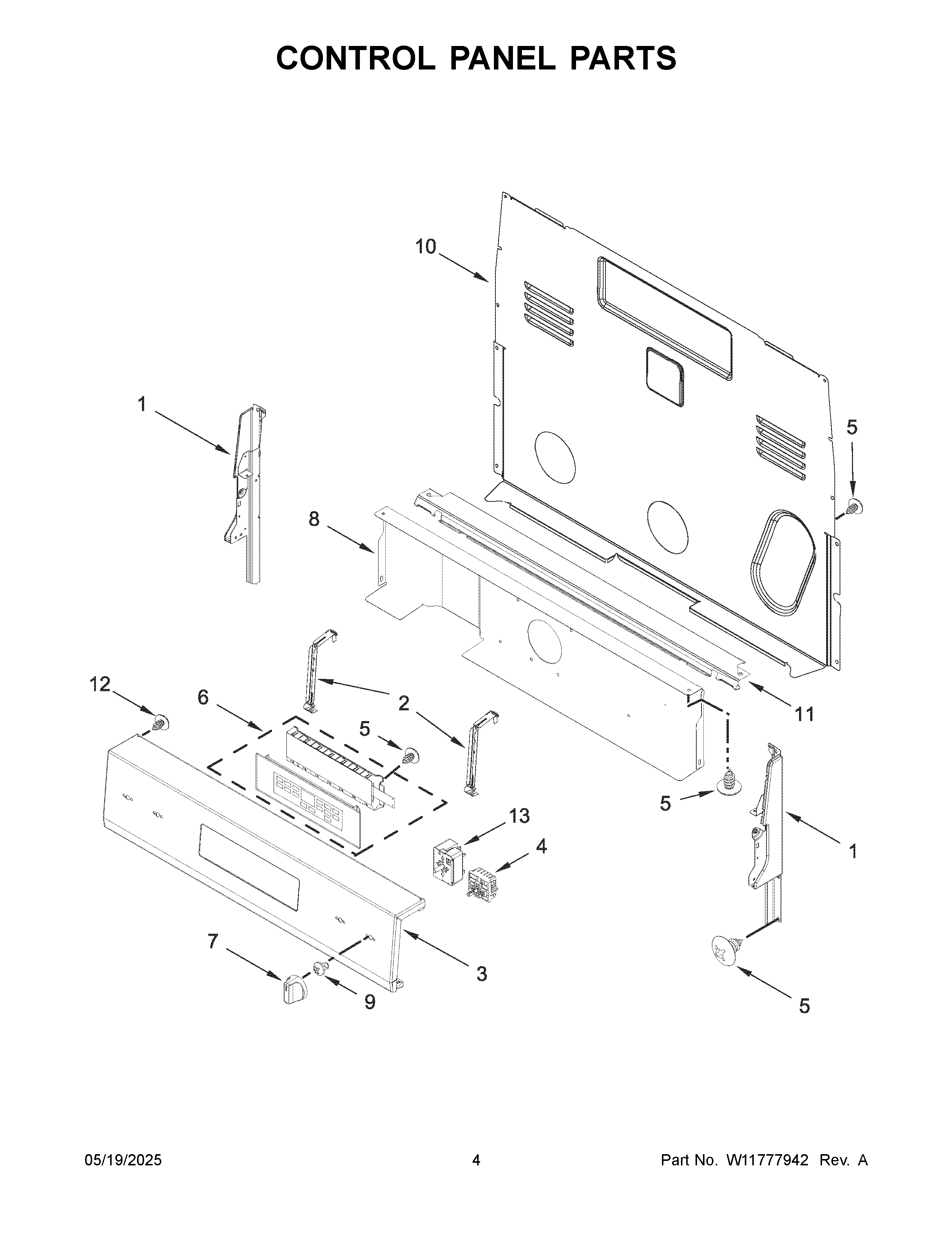 Control panel parts