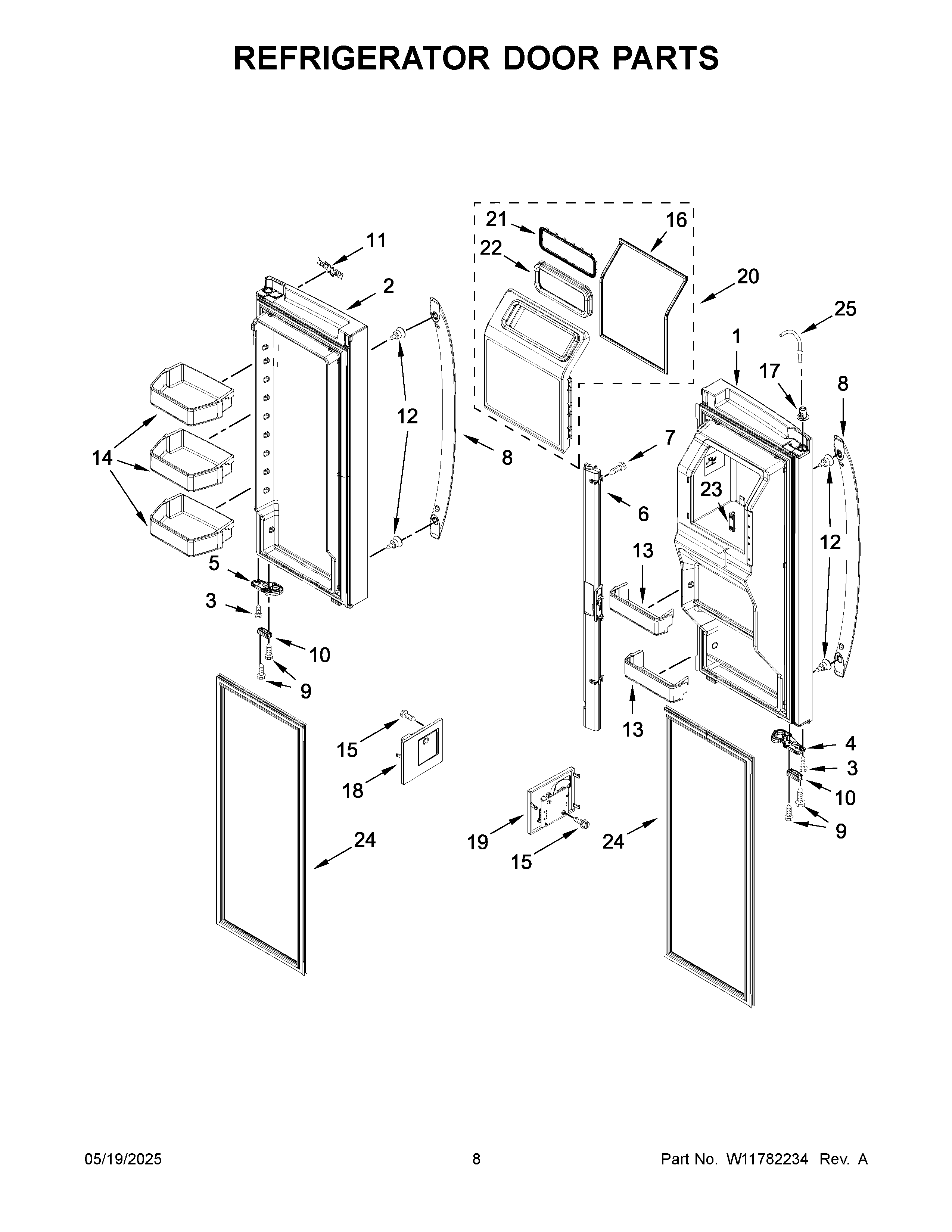 Refrigerator door parts
