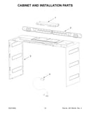 Cabinet and installation parts