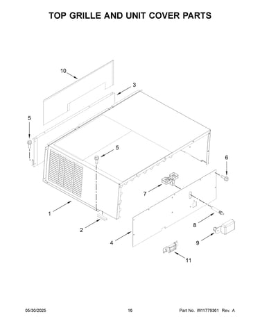 Top grille and unit cover parts