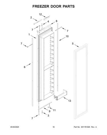 Freezer door parts