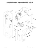 Freezer liner and icemaker parts