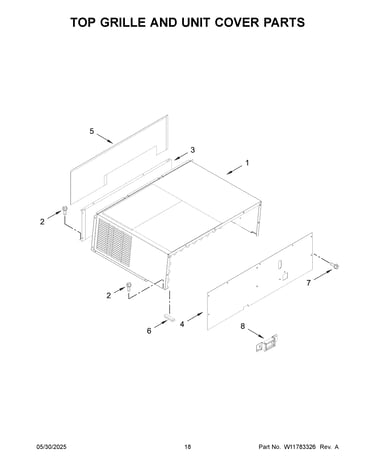 Top grille and unit cover parts