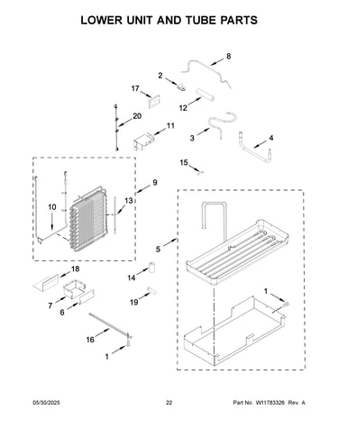Lower unit and tube parts