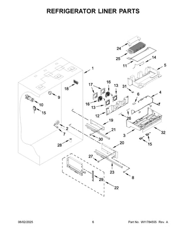 Refrigerator liner parts