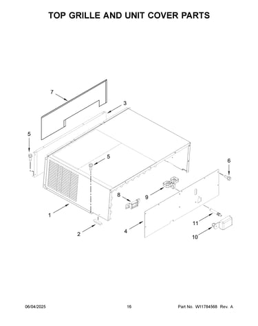 Top grille and unit cover parts