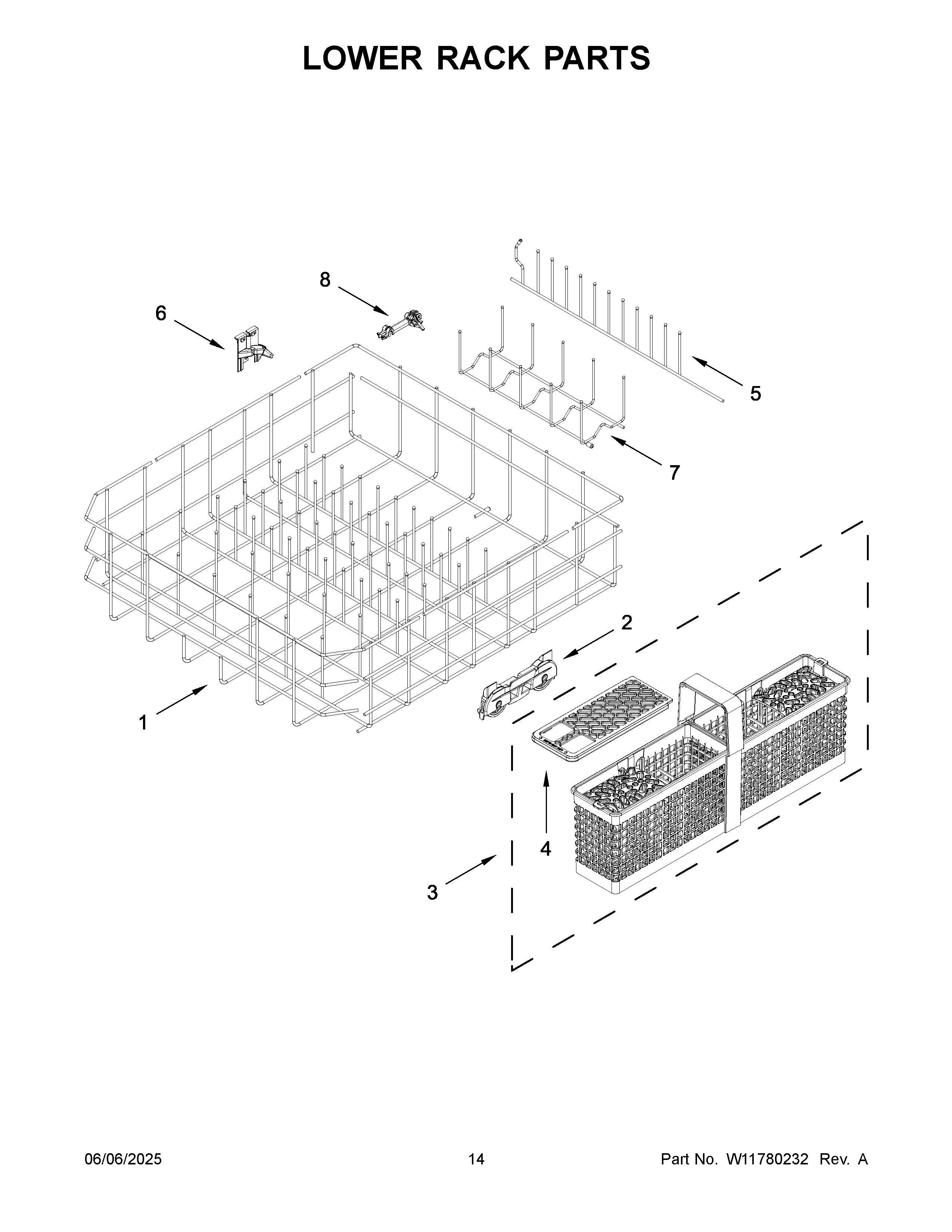 Lower rack parts