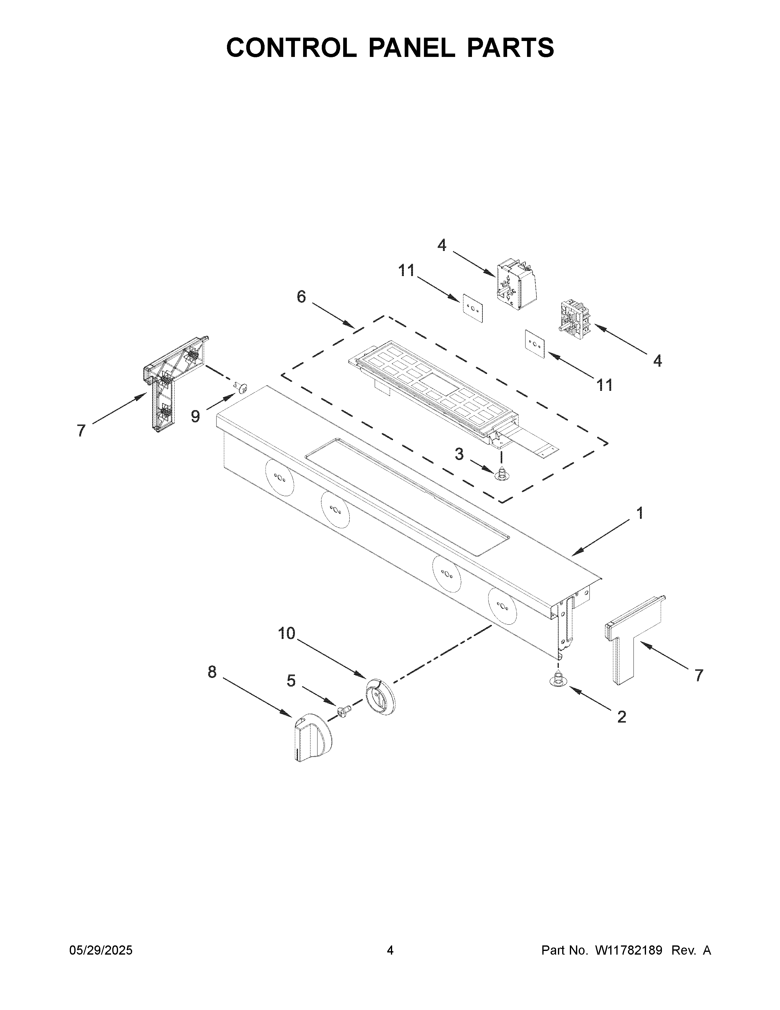 Control panel parts
