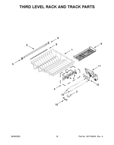 Third level rack and track parts