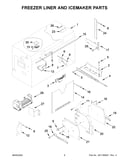 Freezer liner and icemaker parts