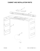Cabinet and installation parts