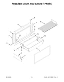 Freezer door and basket parts