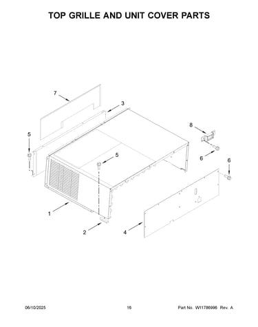 Top grille and unit cover parts