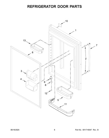 Refrigerator door parts