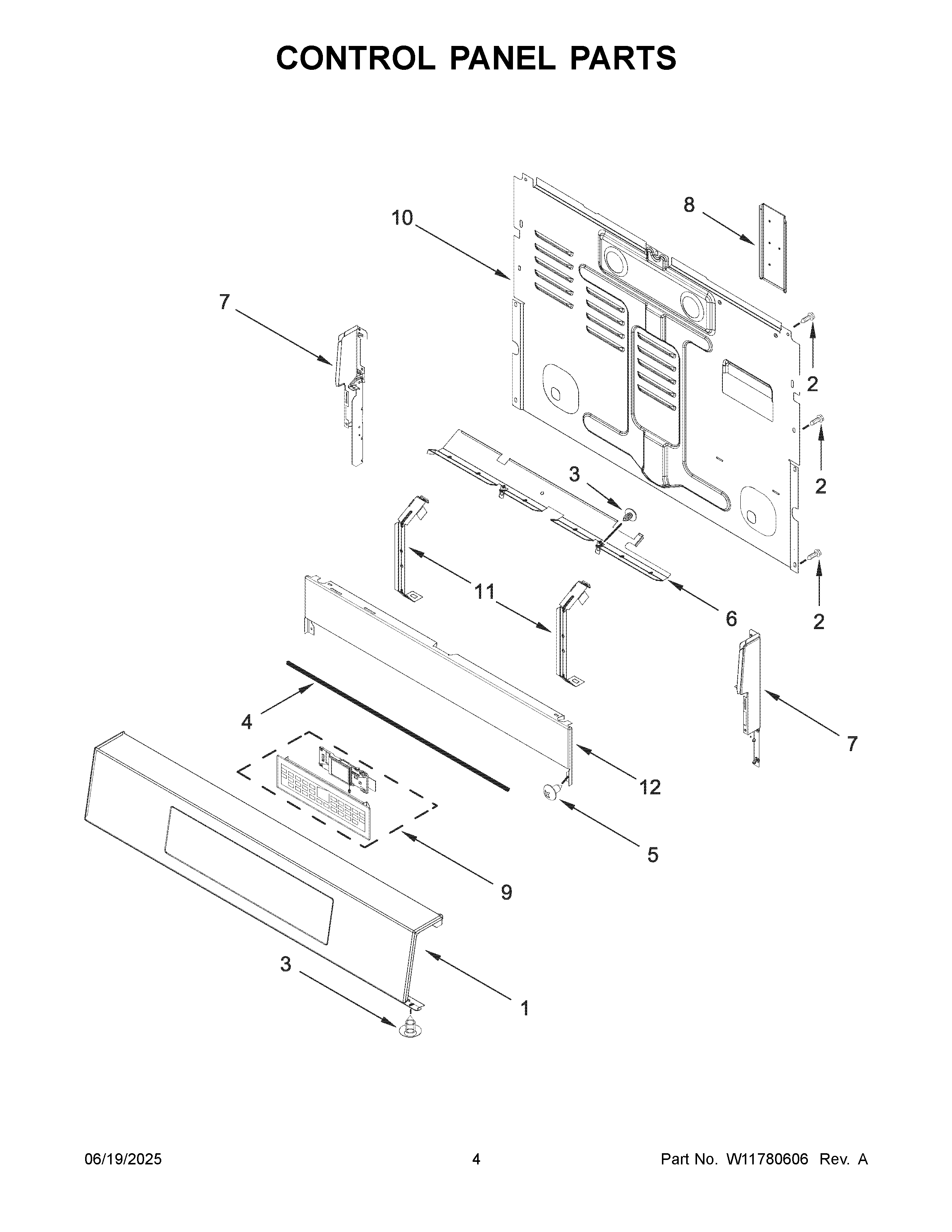 Control panel parts