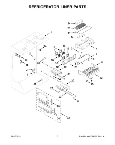 Refrigerator liner parts