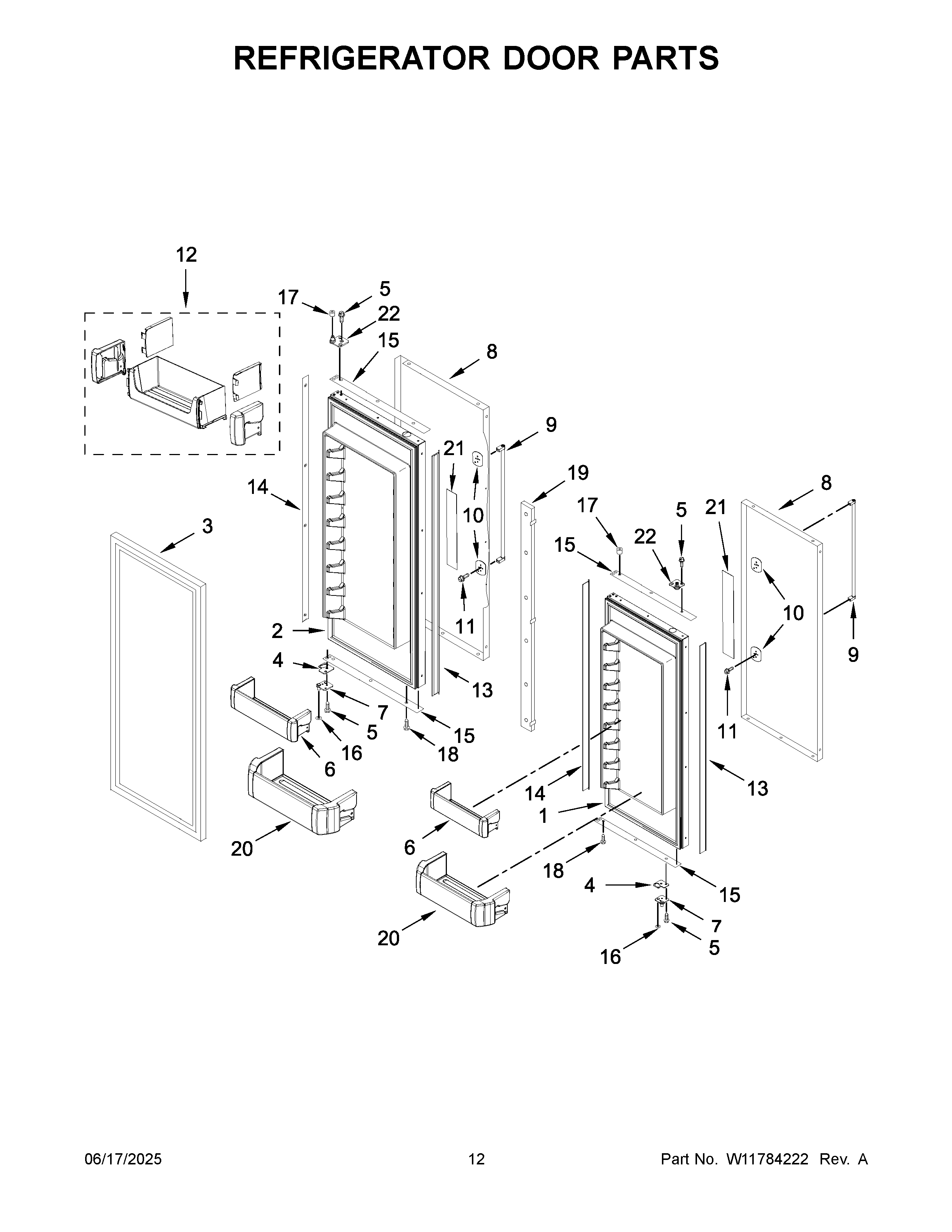 Refrigerator door parts