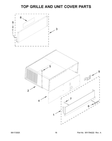 Top grille and unit cover parts