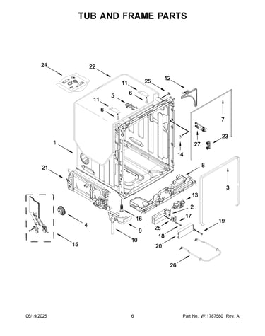 Tub and frame parts