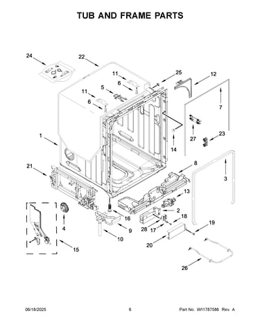 Tub and frame parts