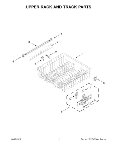Upper rack and track parts