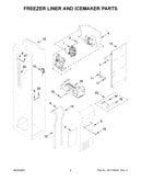 Freezer liner and icemaker parts
